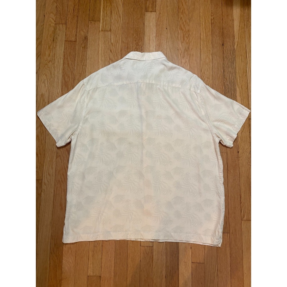 Nat Nast Silk Cotton Palm Leaf‎ Camp Shirt XL Beige Resort - Picture 6 of 12